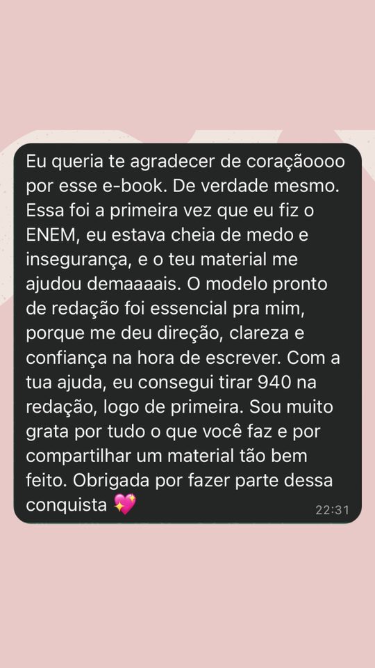 Depoimento de aluna: 940 no primeiro ENEM