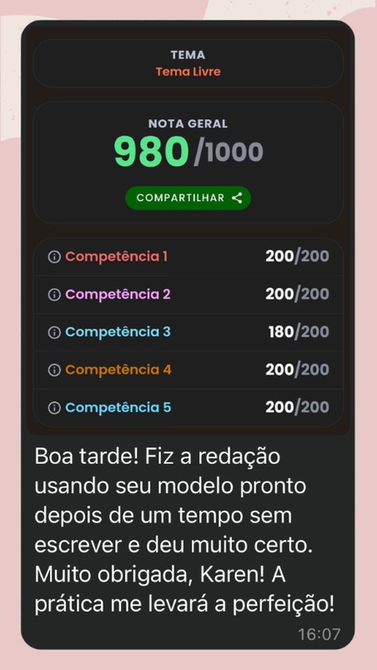 Depoimento de aluna: 980 depois de um tempo sem escrever