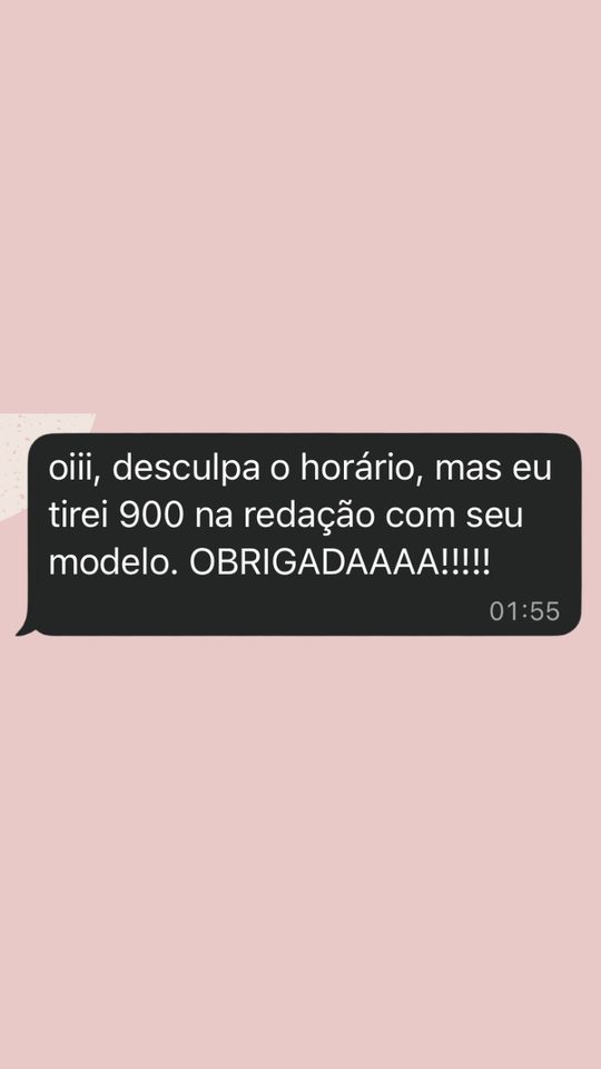 Depoimento de aluna: 900 com o modelo